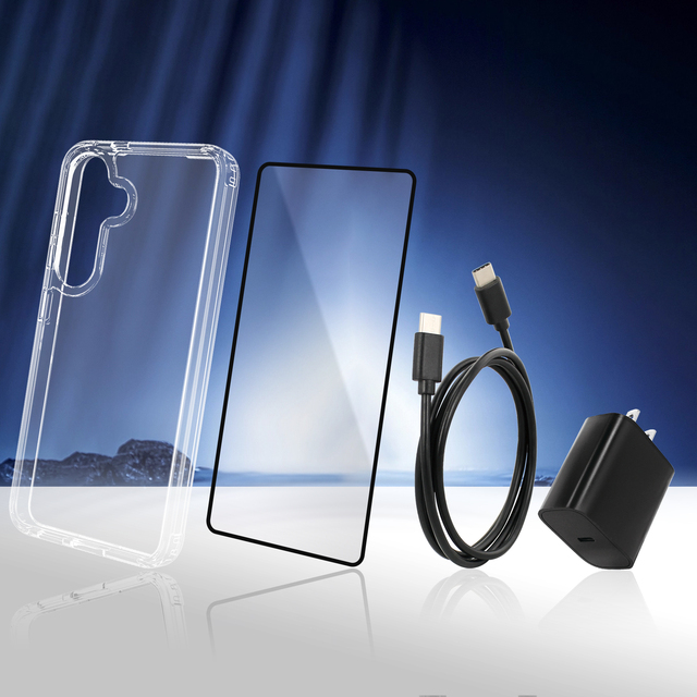 Customizable Phone Accessories for Samsung Galaxy S25 Include Screen Protector Cover and 2 Fast Chargers