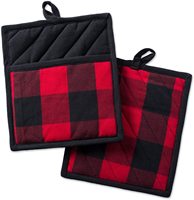 Pads et maniques de cuisine en coton brodé à carreaux Buffalo, résistants à la chaleur et lavables au lave-vaisselle, pour la cuisson au four et la cuisson sur le poêle