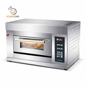 Keuken Catering Apparatuur 1 Dek 2 Trays Voedsel Brood Bakkerij Apparatuur Commerciële Convectie Elektrische Pizza Bakken Oven