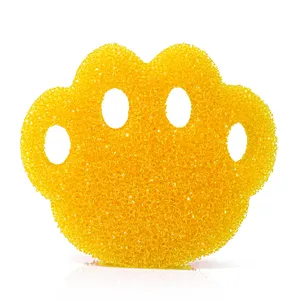 Custom Soft Smile Face Scour Mommy For Kitchen Dish Cleaning Temperature Sense Scrubbing Sponge