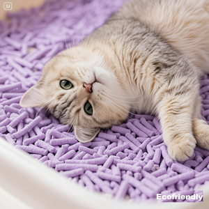 แป้งเต้าหู้แมวย่อยสลายได้เป็นมิตรต่อสิ่งแวดล้อม1.5มม. แป้งเด็กแบบย่อยสลายได้ทางชีวภาพผงลาเวนเดอร์ล้างได้มี6L ขนาด2กก. - Product Image 1