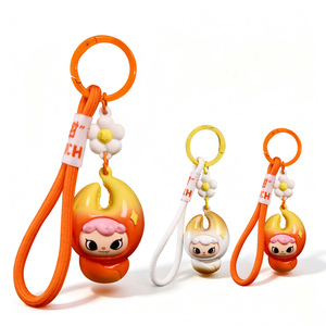 Porte-clés figurine de dessin animé <span class=keywords><strong>crabe</strong></span> à grandes pinces au design créatif, <span class=keywords><strong>avec</strong></span> pendentif fleur exquis, breloque de sac et accessoire pour clés et sacs à main - Product Image 1