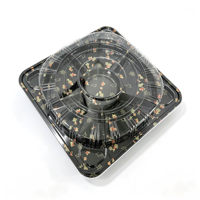 Boîte à PET à plusieurs compartiments Conteneur pour à sushi en plastique de haute qualité avec couvercle Plateau à sushi