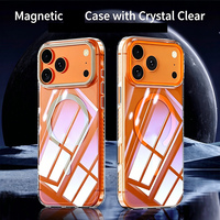 Coque de téléphone portable magnétique antichoc transparente anti-jaunissement pour iPhone 17 Air 16 15 14 13 12 11 Pro Max