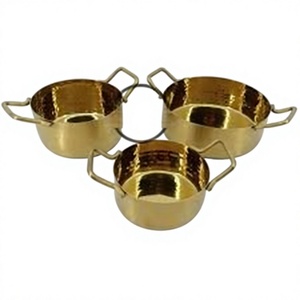 Copper <b>Saucepan</b> Serving Pot with Two Side Handles 1-2L Capacity Gas & Induction Compatible Minimalist Design - Product Image 1