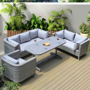 Ensemble de canapé et chaise en rotin d'extérieur, imperméable, 2 places, design moderne pour <span class=keywords><strong>jardin</strong></span> et cour - Product Image 3