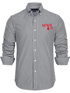 <span class=keywords><strong>Camicia</strong></span> Casual a Maniche Lunghe per <span class=keywords><strong>Uomo</strong></span>, Estiva, Traspirante in Poliestere/Cotone con Ricamo # <span class=keywords><strong>Camicia</strong></span> a <span class=keywords><strong>Righe</strong></span> con Bottoni e Logo RL # RL - Product Image 2