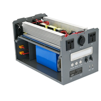 Kit DIY Station d'alimentation portable 2500W Onduleur à onde sinusoïdale pure 12V 24V vers 220V Boîtier de stockage d'énergie extérieur avec affichage numérique
