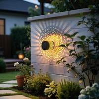 Lampe solaire à haute efficacité en fer forgé, motif Mandala, lampe décorative pour jardin, paysage, extérieur, étanche, lumière LED murale