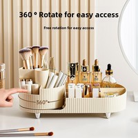 Boîte de rangement rotative pour maquillage, boîte de rangement pour produits de soin de la peau, support rotatif à 360 degrés pour pinceaux de maquillage, boîte de rangement pour rouge à lèvres