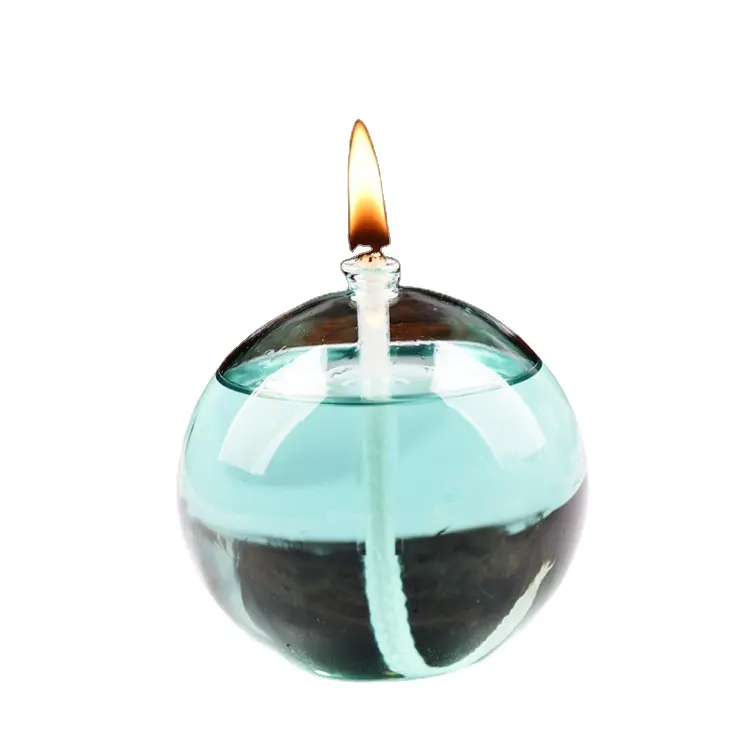 Commercio all'ingrosso soffiato a mano decorativo palla di vetro della lampada di olio