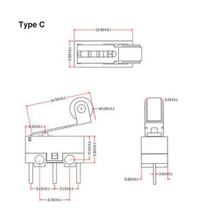 Mini Interruptor de Contacto 12.8*5.8*10mm, Palanca de Rodillo C-NO-NC, Interruptor de Botón Pequeño Momentáneo 1NO, Acero Inoxidable, PCB SMD 250V - Product Image 6