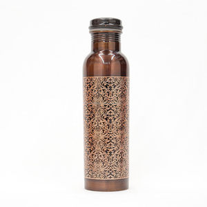 100% Pure Handmade New Style Copper Metal Bottle Hammered Water Bottle Enamel Printed Travelling And Gym <b>Drinkware</b> - Product Image 4