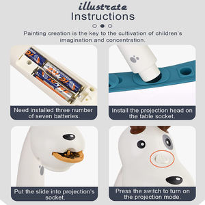 Mesa de dibujo de proyección, tableta de escritura de grafiti multifuncional para perros con dibujo ligero, juguetes para niños, tablero de dibujo para niños - Product Image 5