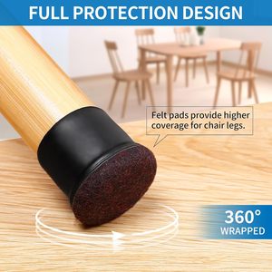 Protège-pieds de chaise ronds et carrés en silicone élastique, coussinets de protection pour meubles - Product Image 5