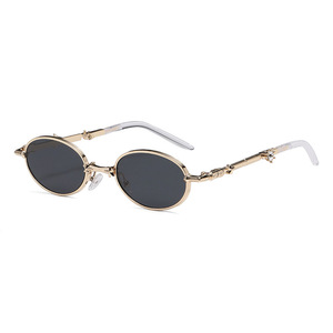 Gm Small Frame Folding Oval <b>Sunglasses</b> For Women Metal Frame Pc Lens Uv400 Protection Class 2 Sunshades - Product Image 5