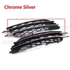 Paire de grilles de phares antibrouillard avant noires de remplacement pour Audi A6 C7 2012 2013 2014 2015 - Product Image 4