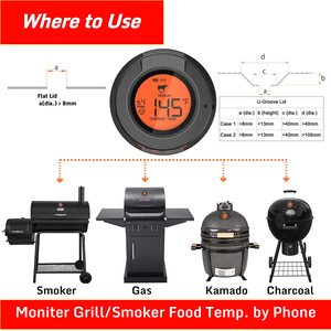 Thermomètre à viande intelligent Bluetooth pour barbecue fumeur, thermomètre à viande Bluetooth avec 2 sondes - Product Image 4