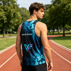 Débardeur Vert Décontracté pour Homme, Broderie Machine, Sans Manches, Coton Lourd 100%, Idéal Fitness et Gym - Product Image 3