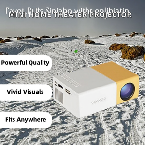 โปรเจคเตอร์โฮมเธียเตอร์พกพาขนาดเล็ก Rongqi หลอดไฟ LED สีเหลืองและสีขาว 1080P 100 ลูเมนส์ - Product Image 2