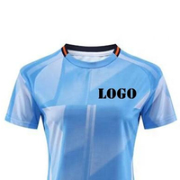 Maillots de football personnalisés OEM pour femmes, tenues d'équipe imprimées, séchage rapide, respirants, col en V, manches courtes, pour adultes, couleur unie