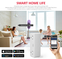 Produit moderne norme américaine 15A WiFi prise intelligente prise murale prise multi-prise adaptateur de protection de sécurité