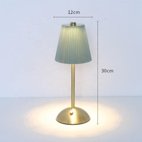 Moderne 12-Farbige Plissierte Stofflampenschirm Wiederaufladbare LED-Tischlampe Kabellose Touch-Dimmbare Nachtlicht Tragbare Schreibtischlampe