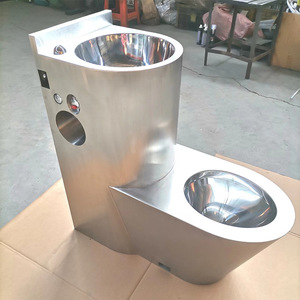 Inodoro de una pieza de acero inoxidable Changwang con lavabo para prisión y centro de detención, material 304 - Product Image 2