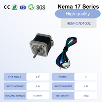 Moteur pas à pas Nema 17 42mm 0.45Nm 61oz.in 1.3A 2 phases 1.8 degrés pour imprimante 3D, routeur CNC, robotique industrielle