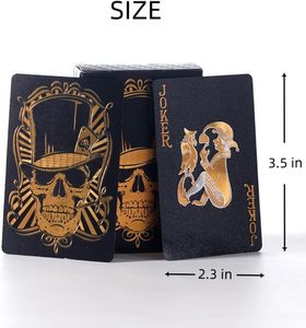 Cartas de Póker de Plástico PET Negras, Impermeables, con Diseño de Calavera, para Uso en Cualquier Clima - Product Image 2