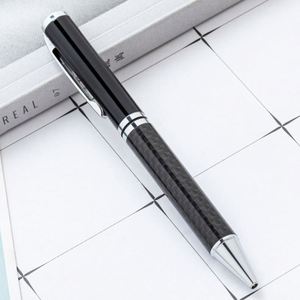 Stylo publicitaire noir en fibre de carbone torsadée de 1,0 mm avec logo personnalisé, vente en gros - Product Image 4