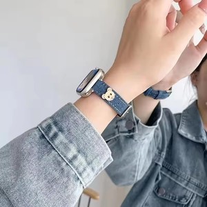 Correa de Reloj de Lona Vaquera y Cuero para <span class=keywords><strong>Apple</strong></span> <span class=keywords><strong>Watch</strong></span>, Modelo Slender Bear, Accesorios Deportivos - Product Image 4