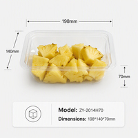 Boîte alimentaire transparente scellée en PET PP de qualité alimentaire, hermétique, anti-fuite, empilable, sans BPA, pour l'emballage des fruits et légumes en supermarché