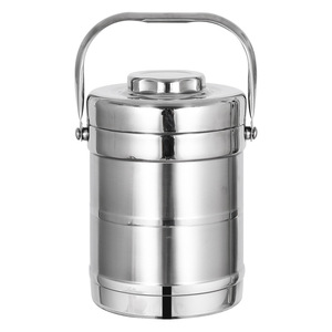 Stainless Steel Vacuum Insulated Lunch <b>Box</b> Round Portable Multi Layer Insulated Bucket Adult Use - Product Image 2
