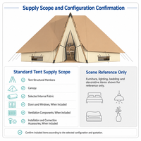 Carpa Glamping Personalizada para Hotel con Toldo de PVC de 850g y Estructura de Madera Laminada para Proyectos de Alojamiento al Aire Libre YX-12