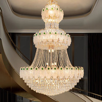 Villa Moderne Creux Haut Salon Loft Cristal Éclairage Duplex Lustre Rotatif Escalier Long Lustre Lumière