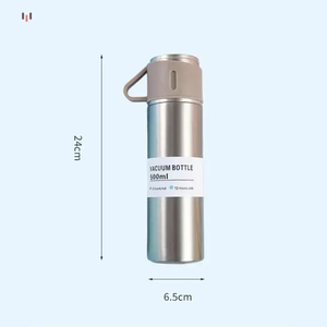 Set Regalo Thermos in Acciaio Inox 304 da 500ml con Tre Coperchi, <span class=keywords><strong>Bottiglia</strong></span> Termica Isolata per Viaggi d'Affari e <span class=keywords><strong>Auto</strong></span> - Product Image 3
