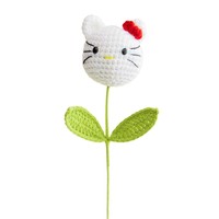 Boneka Kelinci Bunga Matahari Kering Anyaman Tangan Kreatif, Buket Simulasi Satu Buah, Hadiah Serbaguna untuk Festival