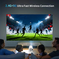 Proyector de Videojuegos Portátil para la Copa Mundial 2026, Consola de Juegos Interactiva Inteligente Android 3D, Proyector LED LCD HY300 con Control de Juego
