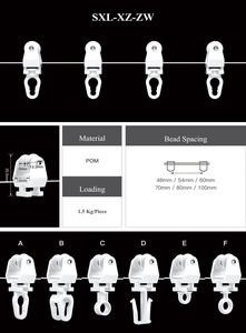 High-Quality Bearing Hooks for Mini Wave Ripple Fold S-Fold Curtain Tracks - Product Image 4
