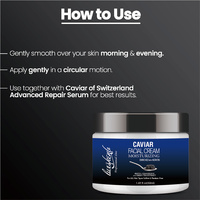 Soin de la peau du visage de marque privée Ensemble de soins de luxe à l'essence de caviar noir Crème pour le visage hydratante et réparatrice pour femmes