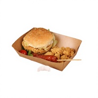 Boîte à hamburger en papier bleu enduit personnalisée, de qualité alimentaire, avec fermeture magnétique, jetable, pour emporter, pour hamburger et sandwich