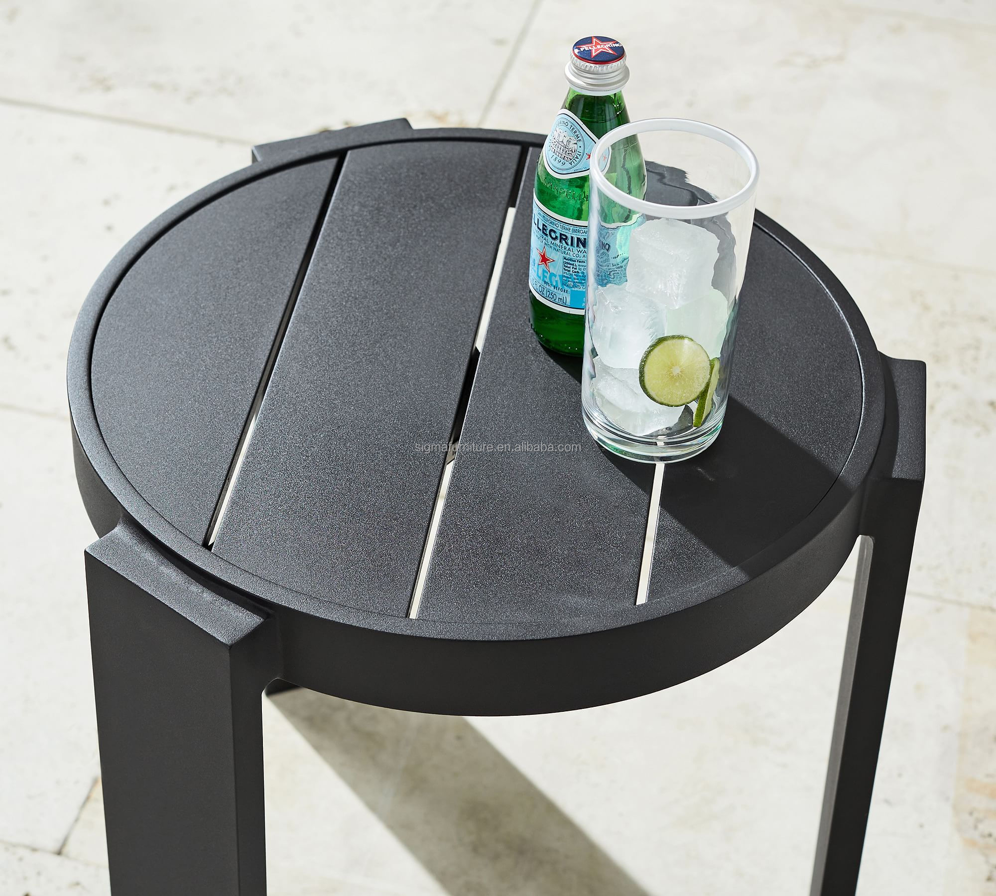 New design garden aluminum stool outdoor patio furniture side table metal stackable outdoor side stool, set of 2