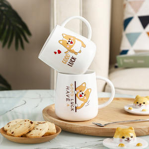 Trianglelyi — tasse en céramique pour la maison, tasse Shiba Inu, style dessin animé, pour étudiantes, bureau, <span class=keywords><strong>corgi</strong></span>, couple - Product Image 2
