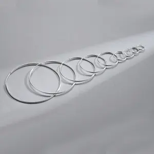 925 Sterling Silver Hip Hop Anting-Anting Lingkaran Besar, Set Anting-Anting Kecil Bulat Berlapis Emas 18K, Perhiasan Bibir Hidung 2022