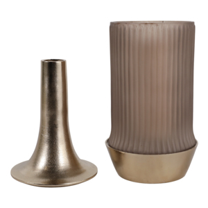 Vaso Alto in Vetro Stile Hurricane, Vaso Decorativo per Fiori per Soggiorno, Camera da Letto, Ufficio, Scaffale, Arredamento Casa - Product Image 2