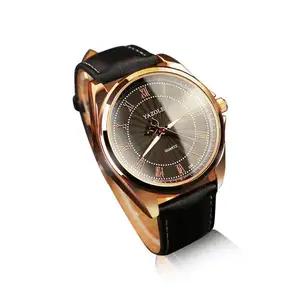 Yazole 336 дешевые мужские кварцевые часы с логотипом под заказ красивый кожаный ремешок Водонепроницаемый аналоговый Дисплей ультратонкие повседневные часы набор