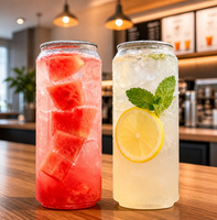 Boîtes transparentes en PET de haute qualité, fabriquées en Chine, avec couvercles à ouverture facile pour jus, café, lait, thé, boissons gazeuses, emballage en plastique.