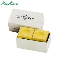 Craies de billard personnalisées Xmlinco Cue-elf - Couleurs jaune, bleu, marron - Ensemble de 2 pièces