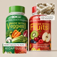 OEM Vegan Fruit & Groente Capsules voor Volwassenen met Natuurlijke Voedingsvezels, 90 Capsules/Fles, 3 Capsules per Dag voor Verbeterde Immuniteit